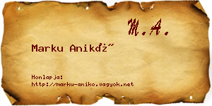 Marku Anikó névjegykártya